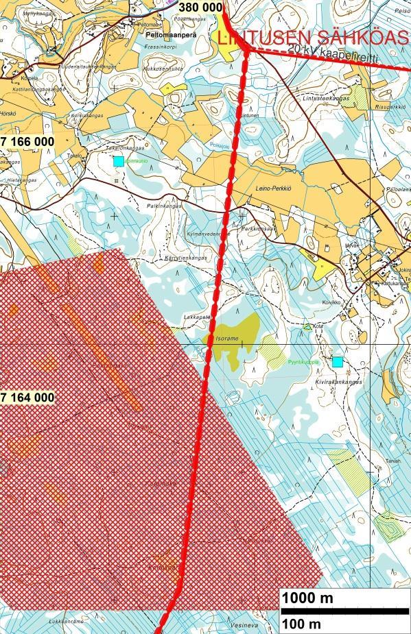 Pellot heinällä ja havaintomahdollisuudet niistä 0, joskin pellot tasaisia eikä mitään topografisesti hyviä maastonkohtia.