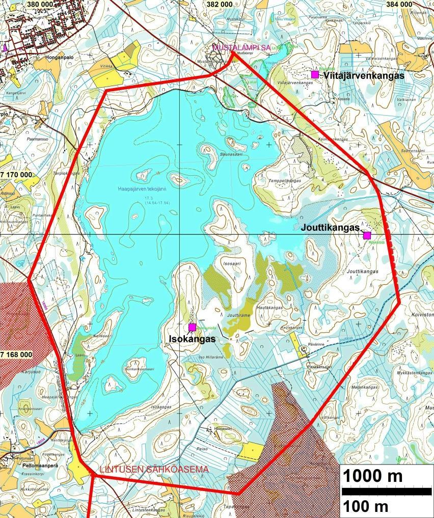 kattavasti muualla paitsi Haapajärven länsipuolisella alueella, missä maasto hyvin kivistä ja kasvillisuus tiheää ja