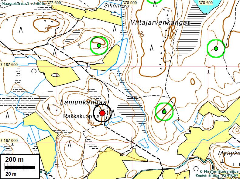 13 HANKEALUEEN MUINAISJÄÄNNÖKSET Ennestään tunnetut jäännokset RAAHE LAMUNKANGAS Mjtunnus: 678010054 Rauh.