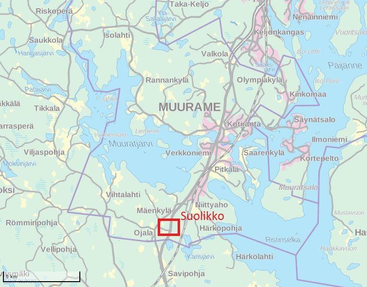 1 Johdanto Suolikon Pb-Zn-mineralisaatio on tunnettu vuosikymmenten ajan Keski-Suomessa Muuramen ja Korpilahden väliltä granodioriittia ja dioriittia sisältävällä alueella (Kuva 1).