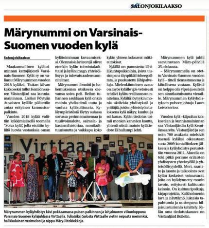 Tässä lehdessä: Märynummella tapahtuu Muistoja Virttaan kyläpäivästä nimestä Ohjeita hätätilanteeseen Märyn