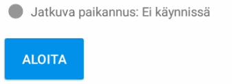 6. Oman sijainnin ilmoittaminen Näet oman sijaintisi RUMAn työkartalla merkittynä sinisellä pallolla. Mikäli sijaintia ei saada, et pysty ilmoittamaan sitä.