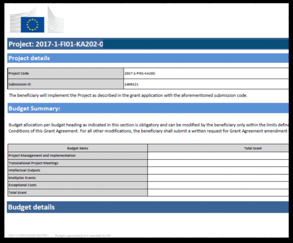 Hankesopimus Grant Agreement (hankkeen sopimus) + LIITTEET (1) Annex I General conditions Yleiset ehdot Part A: Legal and administrative