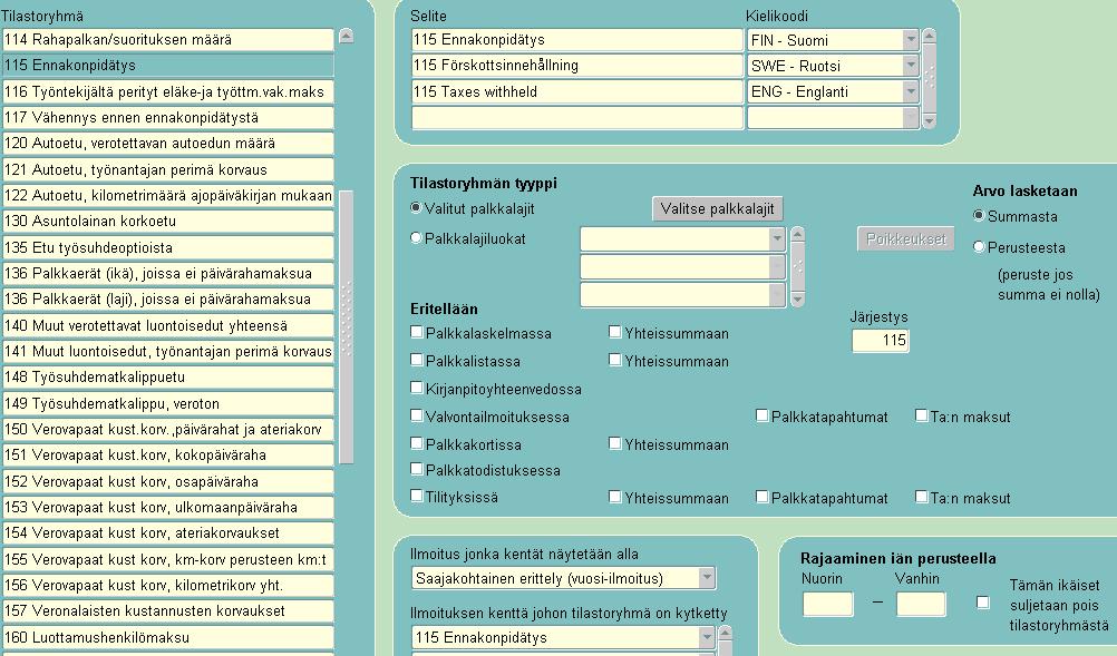 115 Ennakonpidätys Tilastoryhmän selite: 115 Ennakonpidätys (kielikoodi pakollinen)