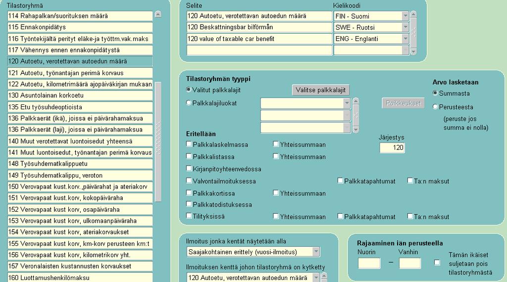 120 Autoetu, verotettavan autoedun määrä Tilastoryhmän selite: 120 Autoetu, verotettavan autoedun määrä