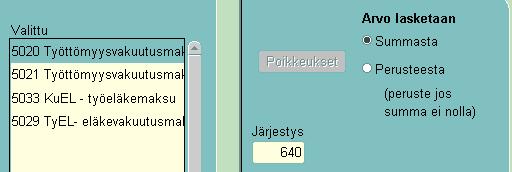 640 Työntekijöiltä perityt lakis. eläke ja tyött.