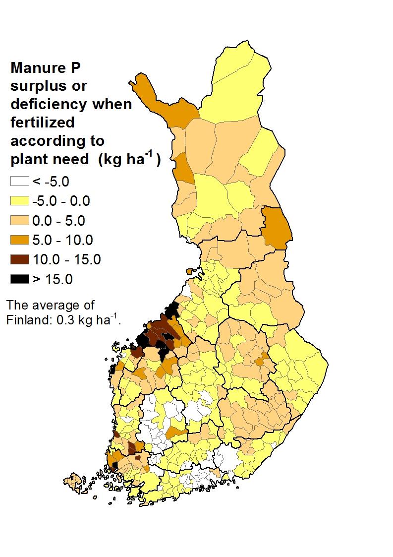 Tuotantoeläimien keskittyminen keskittää myös ravinteita Lannan sisältämä