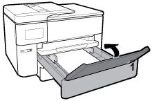 Jos paperinsyöttöalustassa on paperia, poista se. 6. Aseta syöttölokero takaisin tulostimeen.