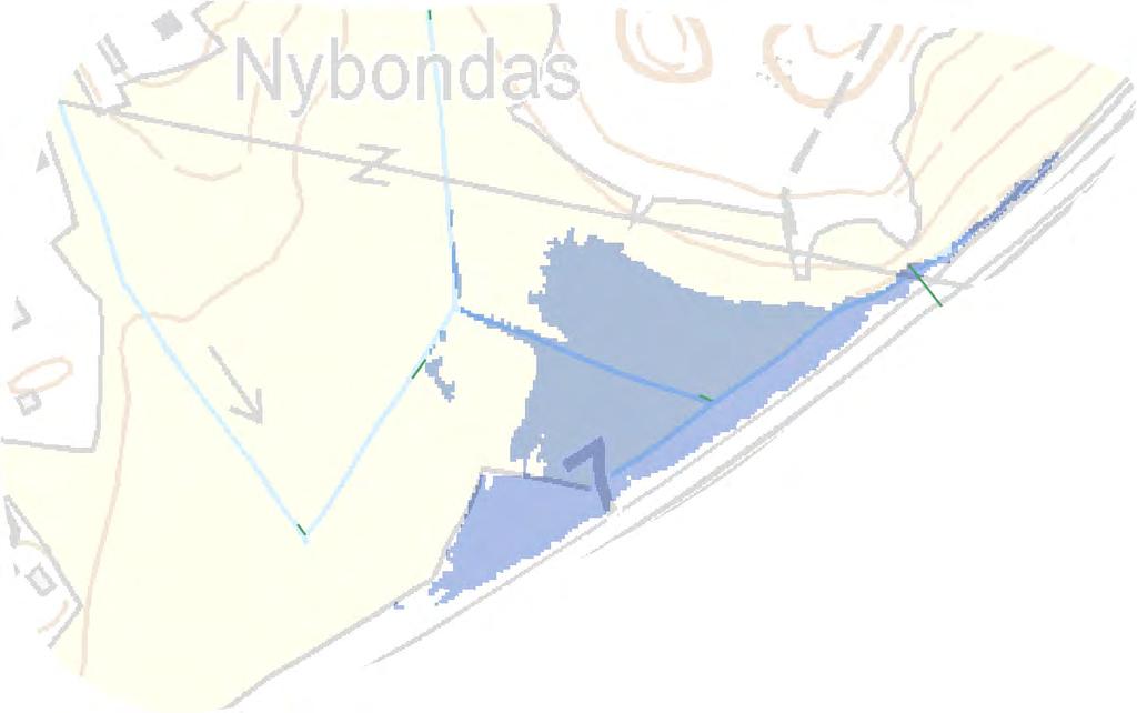 Porvoonväylän rummun reunaehto tasaukseen Porvoonväylän alittavan rummun (00B) vesijuoksu on tasolla +6,11.