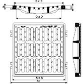 LVI-nro Tuotenro Malli O C AxA1 H Läpivirtausala cm ² Lujuusluokka Paino kg 33 321 10 SEC GP 20 PF Suora 165 200x200 218x218 38 170 C 250 9 36,30 33 321 11 SEC GP 25 PF Suora 215 250x250 269x269 38