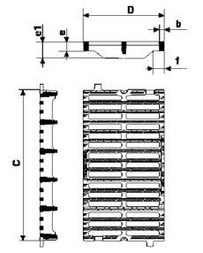 Tuotenro Tuotenimi b C D e e1 f Läpivirtausala cm ² SECML 20 PF Mecalinea 20 28 750 200 27 40 35 580 C 250 16 88,90 SECML 30 PF Mecalinea 30 28 750 300 27 50 35 900 C 250 26 101,40 SECML