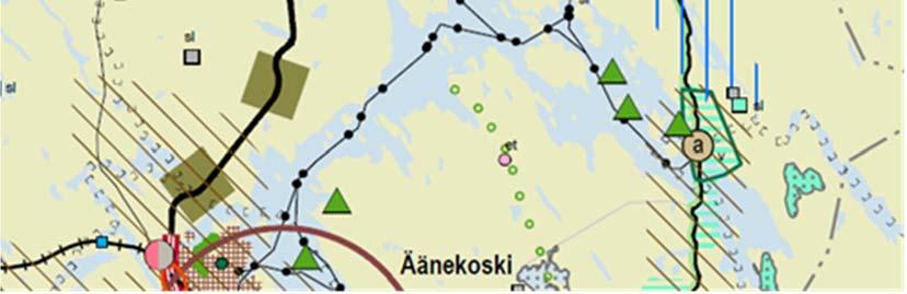 Osayleiskaavassa suunnittelualueelle on osoitettu vesiliikenteen aluetta (LV), lähivirkistysaluetta (VL), asuinpientalojen aluetta (AP), julkisten palvelujen ja hallinnon