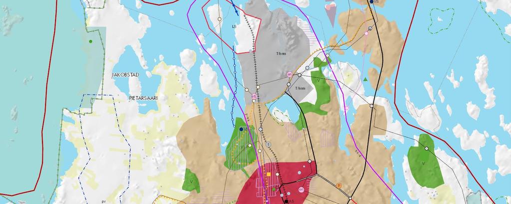 Kuva 5; Ote Pohjanmaan maakuntakaavan 2040 luonnoksesta.