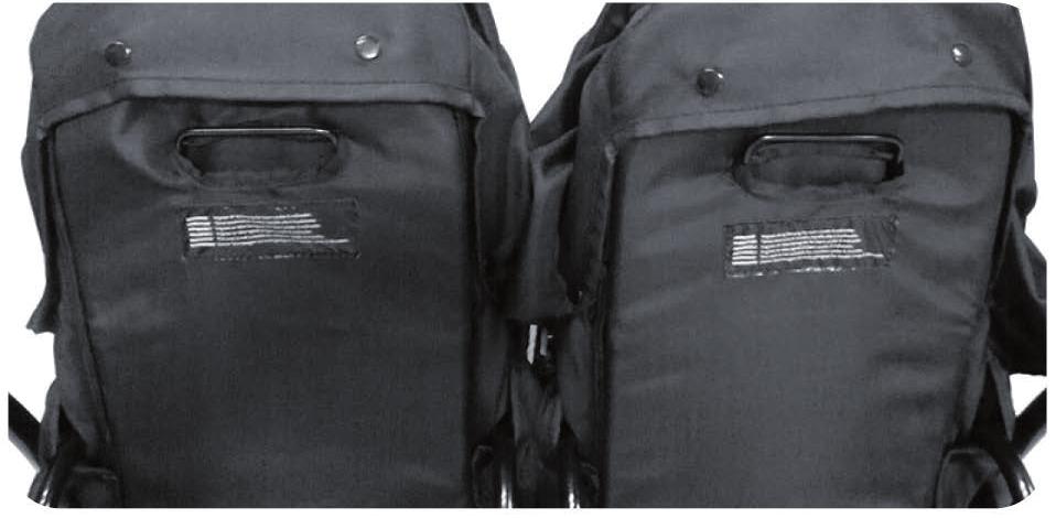 ryggstödsreglagens handtag i bak på ryggstödet (A). Reglera till önskat läge och släpp handtaget (B). Bild på ryggstödet från sidan (C).