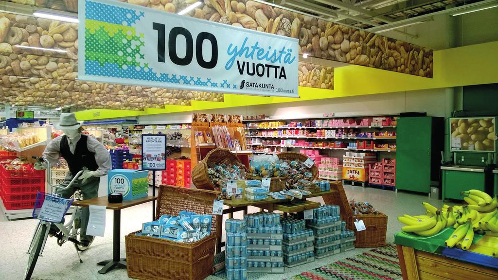 Juhlavuosi maistui ja näkyi 100-vuotisilme näkyi myymälämarkkinoinnissamme vahvasti.