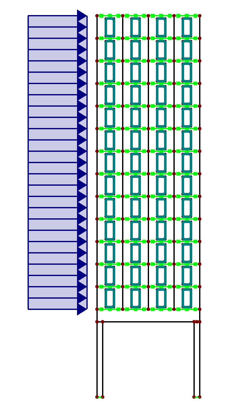 28 Kuva 19. Ensimmäisen laskentatapauksen FEM-rakennemalli Lisävaakavoima mallinetaan kuvan 19 tapauksessa tason suuntaisena tasokuormana.