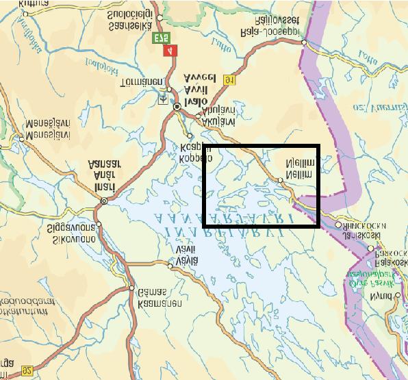 Paatsjoen ja Nellimin vesistö- ja asutusmaisemat 0 5 10 km