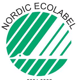 Joutsenmerkki eli Nordic Ecolabel kertoo että tuotteen valmistuksessa on