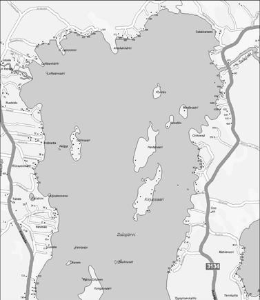 3.11. SALAJÄRVI 4 Salajärven pinta-ala on 7,79 km. Alasen lähivalumaalueen pinta-ala on 4,5 km ja koko valuma-alueen (järvi mukaan lukien) pinta-ala on 35,7 km.