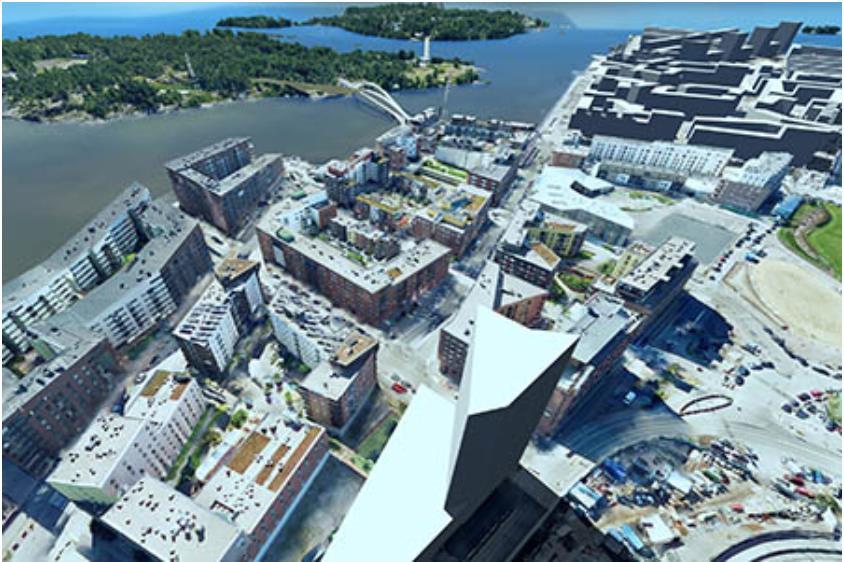 Kalasataman 3D-digikaksonen Visualisoidaan älykaupunkia: Luodaan Kalasatamasta digitaalinen malli, jota