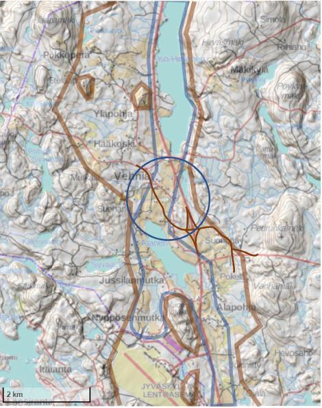 Ympäristövaikutukset/ maisema ja kulttuuriperintö 7(14) Kuva: Suunnittelualueen sijainti suurmaisemassa.