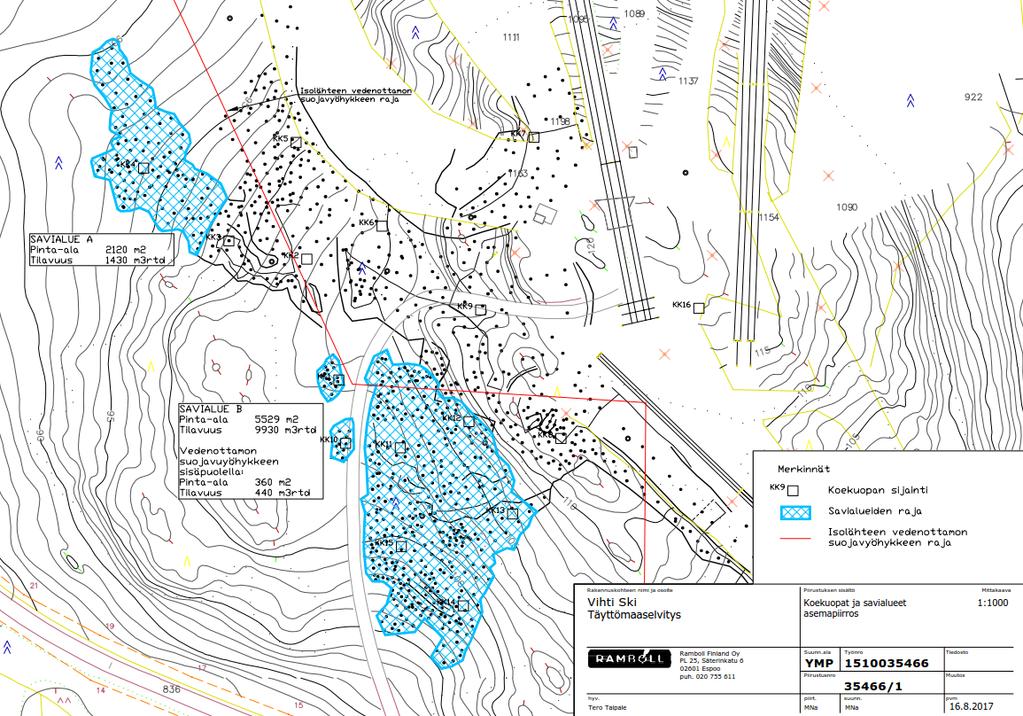Vesilain mukainen lupahakemus 7 / 1 (66 000 t). Suoja-alueelle tuotu maa-aines on geotekniseltä luokitukseltaan pääosin silttistä tai soraista hiekkamoreenia.