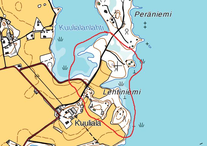 Tarkastettu alue Taka-Vaijalassa sekä kuva tulevista rakennuspaikoista. 3. Kuulialan asemakaava Kuulialan kohde on asemakaava-alueista metsäisin.