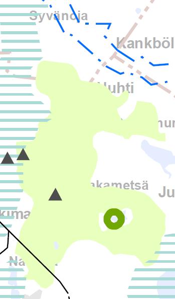 Ympäristön voimavarat ja vetovoima Metsätalousvaltainen alue, joka on laaja, yhtenäinen ja ekologisen verkoston kannalta merkittävä (MLY-alue) Tavoitteena alueiden säilyminen yhtenäisinä, jolla