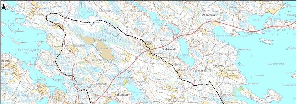 5.3 Kohdealue 3: Hautalahti Pajuselän pohjoisosa Puntunen Kohdealue 3 sijoittuu Puruveden luoteisosaan (Kuva 5-20). Alue sisältää Puruveden lahtien lisäksi Savisuon entisen turvetuotantoalueen.