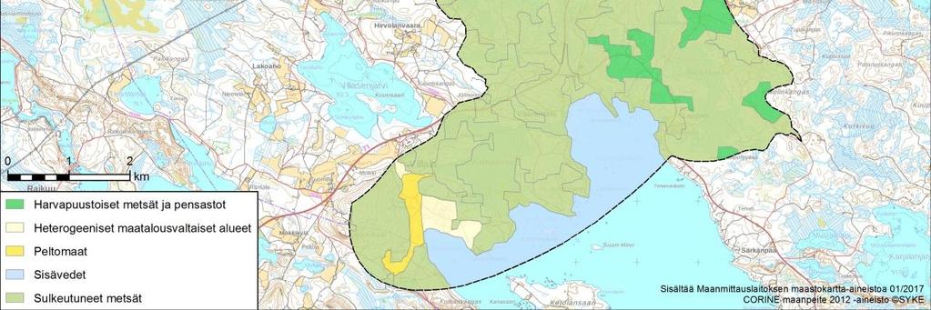 1 Muutokset 1950-luvulta nykytilanteeseen Kohdealue 4:n suurimmat maankäytön muutokset 1950-luvulta lähtien liittyvät metsäojituksiin sekä pienemmässä määrin viljelykäytössä olevan maapinta-alan