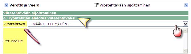 Joillain lomakkeilla käytössä on myös pudotusvalikoita, joita napsauttamalla pääset valitsemaan haluamasi tiedon. Jotkin valinnat voit myös merkitä napsauttamalla hiirellä rastin ruutuun. 12.