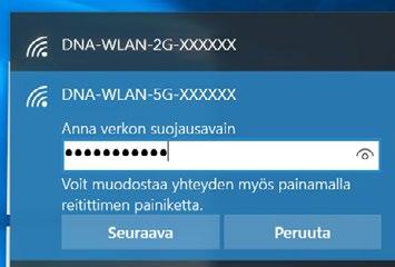 Connect. Kone hakee yhteyden verkkoon ja langaton yhteys on nyt valmis käytettäväksi.