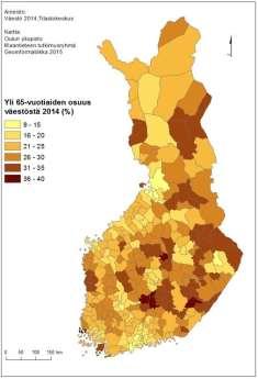 Yli 65-vuotiaiden osuus väestöstä kasvaa vuosina