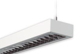 joko LED- tai T5-valonlähteillä. Optiikka perustuu matalaluminanssiritilään yläja alavalomallina ja ohjaustavat ovat DALI tai SmartOne ja SmartWay (oppiva liiketunnistus).