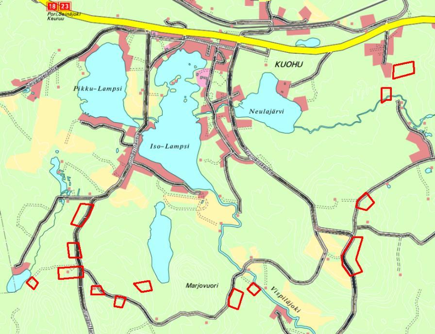 3 1. Johdanto Tämän luontoselvityksen tarkoituksena on selvittää Kuohun alueen luontoarvot osayleiskaavaa varten. Selvitysalueet (13 kpl, yhteensä 19,5 ha) sijaitsevat Kuohun eteläosissa.