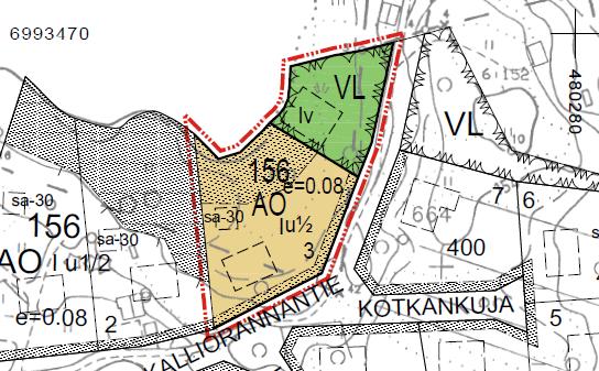 FCG SUUNNITTELU JA TEKNIIKKA OY Selostus 14 (20) 5 Asemakaavan kuvaus 5.1 Kaavan rakenne 5.2 Mitoitus Kaavaehdotus Suunnittelualueen pinta-ala on yhteensä noin 0,5 hehtaaria.