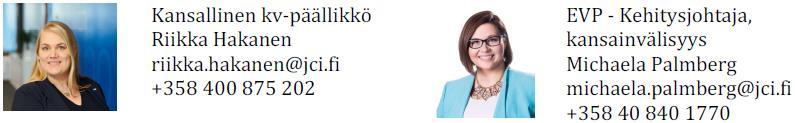 Gaalassa jotkut maat käyttävät ns. gaalanauhoja, eli juhlapuvun kanssa käytettävää oman maansa sävyistä juhlaribbonia. Suomen gaalaribbonin voi ostaa JCI Finland shopista tai kv-päälliköltä.