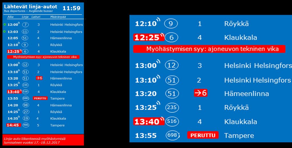 3.1 Näyttölaitteet Nurmijärven kunnan näytönohjausjärjestelmän sekä siinä olevalla käyttöliittymällä tulee voida hallita sekä ohjata seuraavia näyttölaitteita, jotka jaetaan kahteen eri