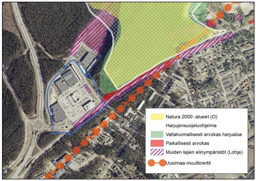 SUUNNITTELUN LÄHTÖKOHDAT LUONNONOLOT Lohjanharjun Natura-alue on sekä geologisesti että kasvillisuudeltaan ja maisemaltaan arvokasta aluetta. Kaava-alue on kokonaisuudessaan tärkeää pohjavesialuetta.