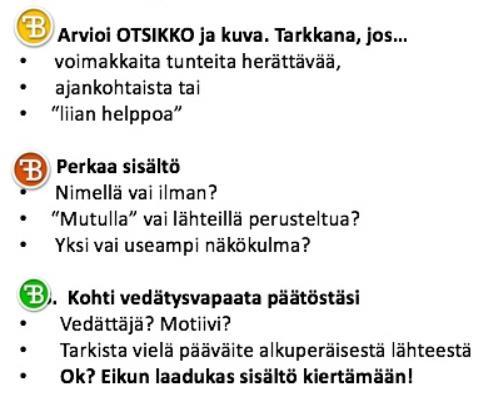 Miten arvioin tietojen luotettavuutta?