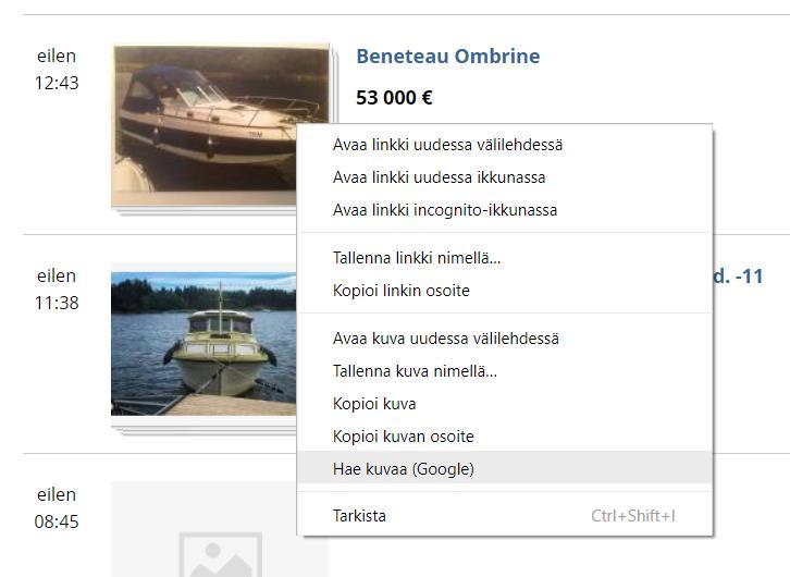 Googlen kuvahaku Klikkaa hiiren oikealla kuvaa