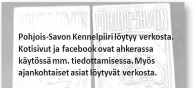 Tässä numerossa AINEISTO-OHJEET: Tiedotteeseen tuleva aineisto pyydetään lähettämään sähköisesti osoitteeseen: sariholopainen@ hotmail.