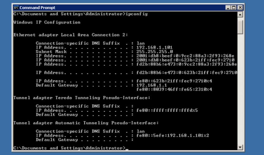 25 Kuva 13. Päätelaitteen luoma IPv6-konfiguraatio Lähiverkon porteista jaettiin prefiksiä eteenpäin ND RA -viesteissä.