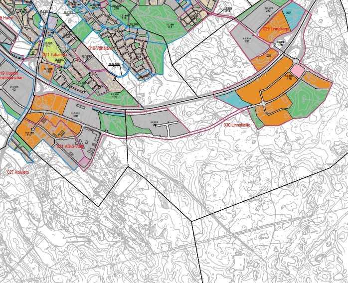 Suunnitelmat ja selvitykset Vt 3:n varrella oleva alue on voimassa olevassa oikeusvaikutuksettomassa yleiskaavassa merkitty pääosin maaja metsätalousalueeksi (M).