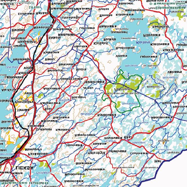 Kartta 1: Mäntyjärven sijainti Pielisen ja Koitereen