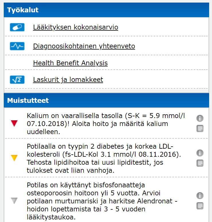 Terveyshyötyarvio yksittäiselle potilaalle lisätään