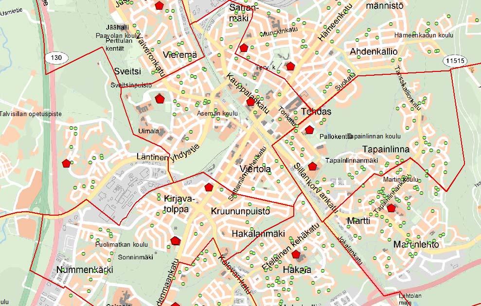 VAIHTOEHTO B: Aseman koululla ja ilman Härkävehmaan koulua Aseman koulu jatkaa nykyisellään peruskorjatussa tai uudisrakennuksessa: Härkävehmaan alakoulun oppilaat Asemalle, Talvisillan yksikkö