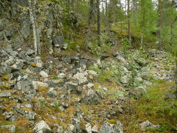 11 1027 KUUSAMO KETTUKURUSTA ETELÄÄN Rauh.lk. Ajoitus: Laji: Ei muinaisjäännös. historiallinen luontainen kivikko, josta otettu kiviä.