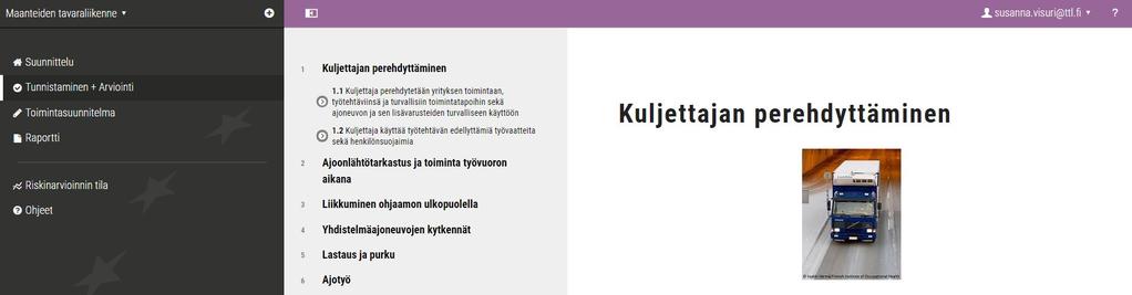 Yllä on kuvattuna riskien arvioinnin vaiheet. Jos haluat tämän sivuosan piilotettua, niin napsauta yläreunan kuvaketta.