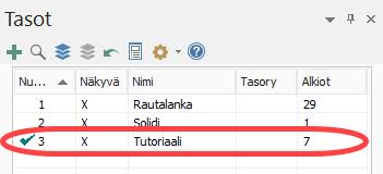 Tasot-hallintaikkunassa alkioiden lukumäärä ei ole 0. Huom.: Luomasi pisteiden lukumäärä voi poiketa kuvan lukumäärästä. 12.